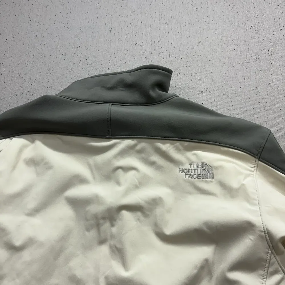 The North Face Apex Bionic Jacket Mens Large L White Grey Colorblock Softshell